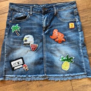 Rocks & Indigo Denim Skirt with embellishments